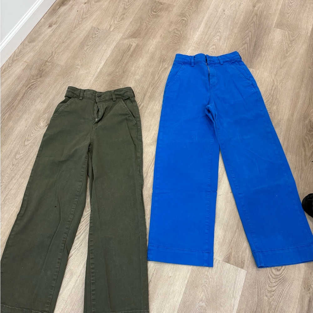 The Utility Wide-Leg Pant, Green and Blue Casual Pants Set